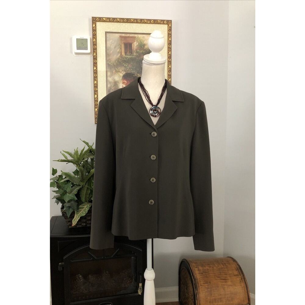 JONES NEW YORK Blazer Jacket Size L/14 Lined Long Sleeve Lapel Notched Collar